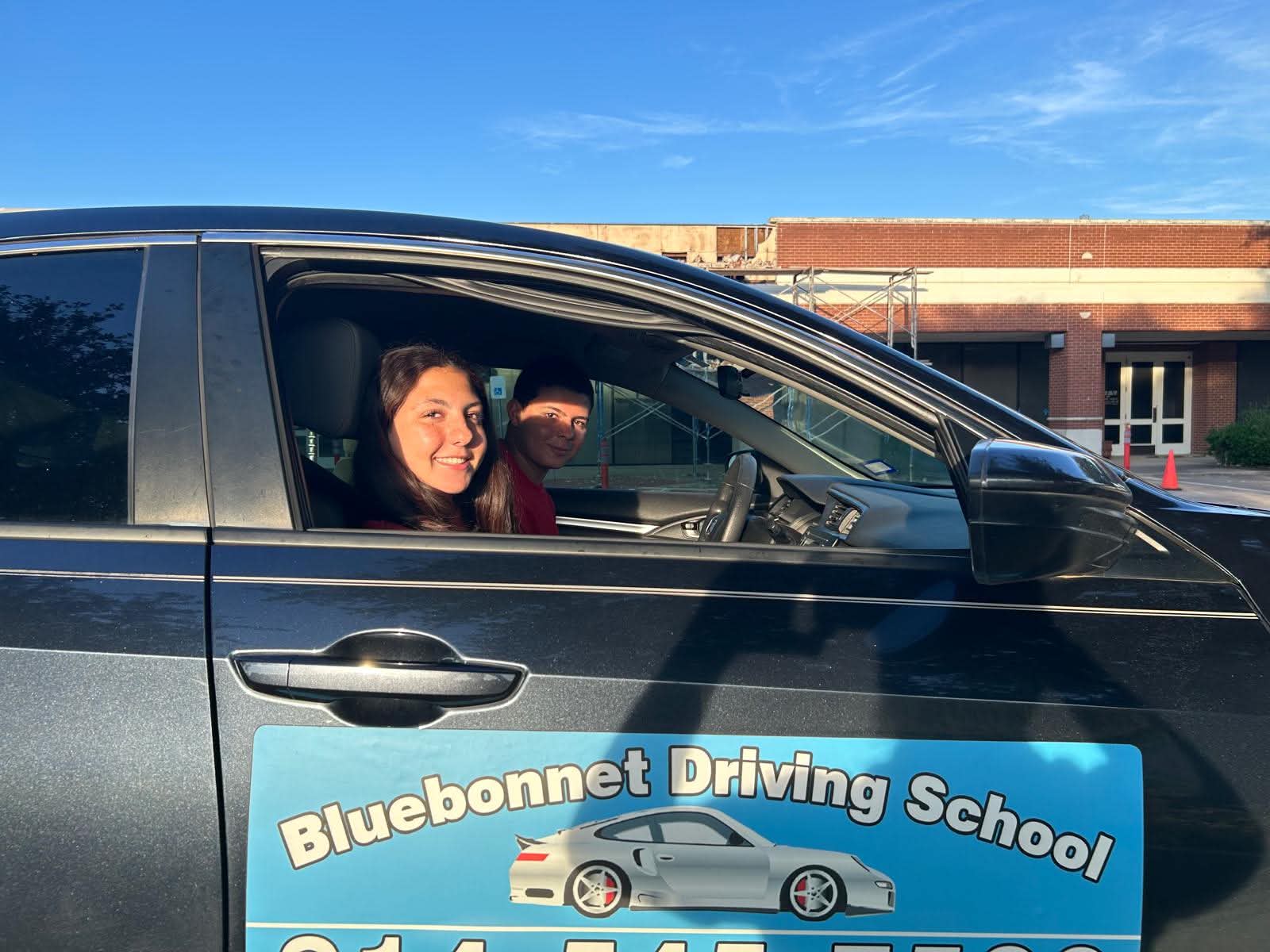Students taking a Bluebonnet Driving School lesson